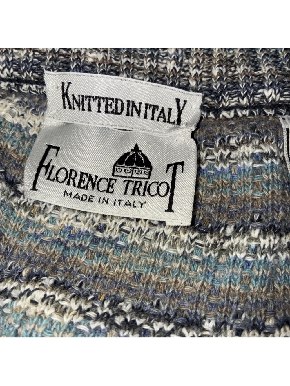 Men’s Italian sweater vest XL Florence Tricot cotton linen blend button front